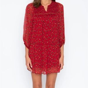 NWT Caballero VANYA DRESS IN PEACOCK RED DOT size xs